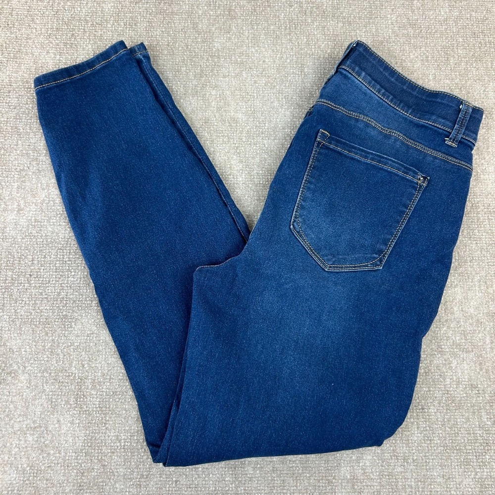 Curve Appeal Jeans Women 10/30 Blue Denim Faded Comfort Waist Doumode Skinny Leg